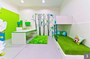 Moderní dětský pokoj s dvoupatrovou postelí